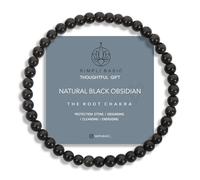 SIMPLÍ BASIC Natural 4mm Black Obsidian Bracelet Healing Gemstone Crystal Bead for Women & Mens