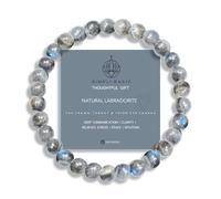 SIMPLÍ BASIC Natural 6MM Beige, Brown, Grey Combination Labradorite Crystal Stone Healing Bracelet for Women and Men with Attractive Gift Box