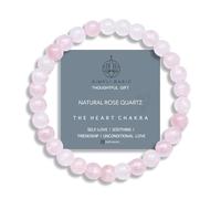 SIMPLÍ BASIC Natural 6mm Pink Rose Quartz Romantic Love Crystal Stone Healing Bracelet for Women & Men | In Gift Box