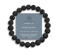 SIMPLÍ BASIC Natural Black 8MM Lava Stone Healing Bracelet for Women and Men with Attractive Gift Box & Velvet Pouch