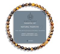 SIMPLÍ BASIC Natural Tiger Eye Healing Gemstone Bracelet 4mm Bead | Luck | Decision Maker | Remove Negative Energy | Anxiety Bracelet | Inc Gift Box