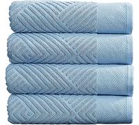 Simpli-Magic 100% Cotton Soft Bath Towels Set | Quick Dry and Highly Absorbent, Textured Bath Towels 27" x 54" (4 Pack)