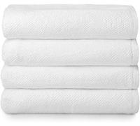 Simpli-Magic 79448 Popcorn Textured Bath Towels, 4 Pack, White