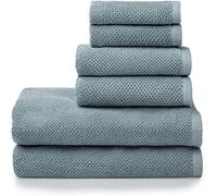 Simpli-Magic 79458 Popcorn Textured Bath Towels Set, 2 Bath Towels, 2 Hand Towels, 2 Washcloths, 6 Pieces, Blue
