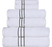 Simpli-Magic 79509 8-Piece Premium Set, 2 Bath, Hand, 4 Wash Cloths, 100% Ring Spun Cotton Highly Absorbent Towels for Bathroom, Gym, Hotel, and Spa, (2) 27" X 54" 16" x 30" (4) 13" 13", Black