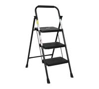 SIMPLI-Magic 800 LBS 3 Tread Folding Step Ladder - Wide Steps & Non Slip Handle - ANSI Certified Lightweight & Durable Steel Step Stool for Kitchen, Home, Office and