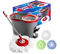 Simpli-Magic Bucket, Spin, Mops, Plastic Aluminum, Red/Black, Kit