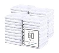 Simpli-Magic Commercial Grade Soft Plush Cotton Terry Towels, 60-Pack, White