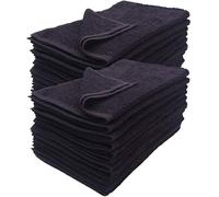 Simpli-Magic Cotton Hand Towels, 16"x27", Black, Not Bleach Proof, 12 Count