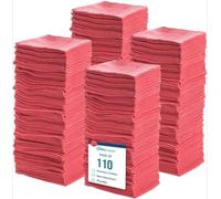 Simpli-Magic Cotton Shop Towels, Commercial Grade, Red, 100 Pack, Size: 14" x 12"