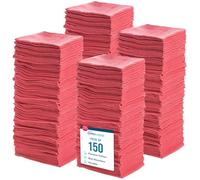 Simpli-Magic Cotton Shop Towels, Commercial Grade, Red, 150 Pack, Size: 14" x 12"