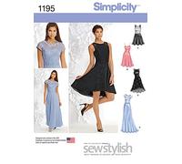 Simplicity 1195 Size P5 12/14/16/18/20 "Misses and Miss Petite Special Occasion Dress Sewing Pattern White