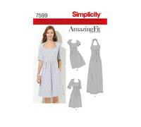 Simplicity 1800Women's & Plus Size Amazing Fit Dresses, Paper, White, BB (20W-28W)