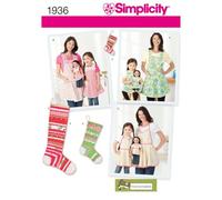 Simplicity 1936Child's & Women's Aprons, Paper, White, a (s - l/s - l)