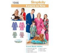 Simplicity 1946Learn to Sew Child's Teen's & Adults' Robe, Paper, White, A (XS-L/XS-XL)
