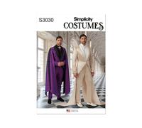 SIMPLICITY Sewing Pattern SS3030AA Men's Costume Suits AA (34-36-38-40-42)