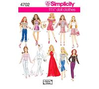 Simplicity 4702Doll Clothes, Paper, White, OS (ONE Size)