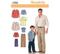 Simplicity 4760Boys and Men Shirts and Trousers, Paper, White, A (S M L/S M L XL)