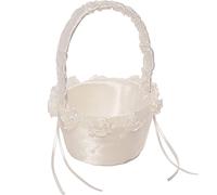 Simplicity 5073062010 Small Flower Girl Basket for Weddings and Other Celebrations, 3.5'' W x 5'' L x 7.5'' H, White Ivory