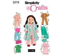 Simplicity 5276Doll Clothes, Paper, White, OS (ONE Size)