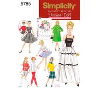 Simplicity 5785Doll Clothes, Paper, White, OS (ONE Size)