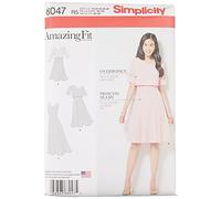 Simplicity Sewing Pattern 8047R5 Amazing Misses Dress in Slim, Average & Curvy Fit, Paper, White, R5 (14-16-18-20-22)