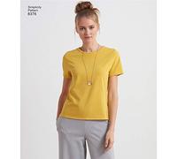 Simplicity 8376 Women's Knit Top with Multiple Pieces for Design Hacking Sewing Pattern, White