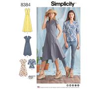 Simplicity 8384 Women's Dress with Length Variations and Top Sewing Pattern, White, U5 (16-18-20-22-24)