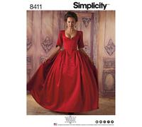 Simplicity Pattern 8411 Women’s 18th Century Costume, Paper, White, 22.01 x 15.01 x 1.01 cm