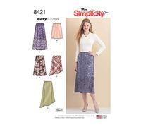 Simplicity 8421Pattern 8421 Women's Skirts in Three Lengths with Hem Variations, Paper, White, U5 (16-18-20-22-24)