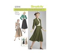 Simplicity 8462Pattern 8462 Women’s Vintage Blouse, Skirt and Lined Bolero, Paper, White, U5 (16-18-20-22-24)
