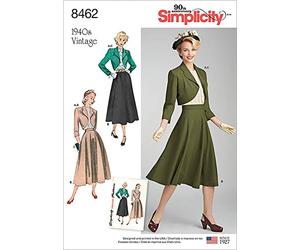 Simplicity 8462Pattern 8462 Women’s Vintage Blouse, Skirt and Lined Bolero