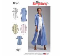 Simplicity Pattern 8546 Women’s / Petite Women’s Shirt Dresses, H5 (6-8-10-12-14), White