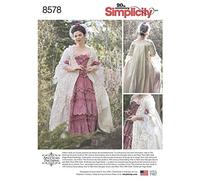 Simplicity 8578Simplicity Pattern 8578 Women’s' 18th Century Gown, Paper, White, R5 (14-16-18-20-22)