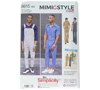 Simplicity 8615Pattern 8615 Men's Vintage Jumpsuit and Overalls, Paper, White, BB (44-46-48-50-52)