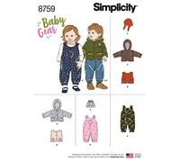 Simplicity 8759Pattern 8759 Babies Sportswear, Paper, White, A (XXS-XS-S-M-L)