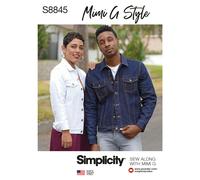 Simplicity Sewing Pattern US8845A Mimi G Jean Jacket, Unisex, Sizes XS-XL, White