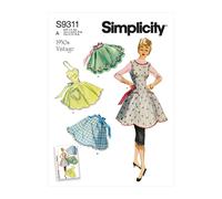 SIMPLICITY SS9311A UNDEFINED Apron A (S-M-L), Paper, White
