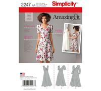 Simplicity AA 10-18 (UK) /36-44 (EU) Sewing Pattern 2247 Misses and Plus Amazing Fit Dresses,White