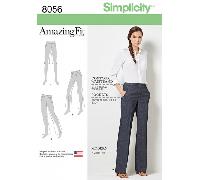 Simplicity Amazing Fit Miss/Plus Size Flared Trousers Shorts Sewing Pattern 8056