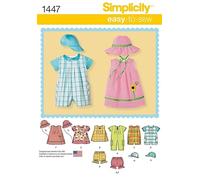 Simplicity Baby Easy Sewing Pattern 1447 Rompers, Dresses, Tops, Shorts & Hats