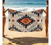 Simplicity Beach Towel 60 x 40 In Lightweight Travel Essentials Retro Beach Towels Oversized 150 x 100cm Unisex Soft Comfortable Quick Dry Sand Resistant for Summer Swimming Camping Vacation SLJT-5607