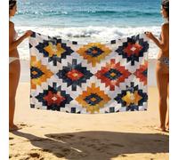 Simplicity Beach Towel 88x64 Inches Lightweight Travel Essentials Retro Beach Towels Oversized 220x160cm Unisex Soft Comfortable Quick Dry Sand Resistant for Summer Swimming Camping Vacation SLJT-4396