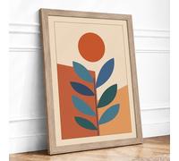 Simplicity Botanical Framed Wall Art Print A3 (42×29.7cm) Oak, Wall Decor for Living Room, Bedroom, Office & Home, Ready to Hang, Art Gift