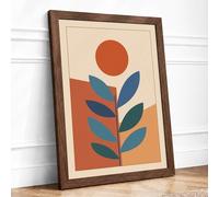 Simplicity Botanical Framed Wall Art Print A3 (42×29.7cm) Walnut, Wall Decor for Living Room, Bedroom, Office & Home, Ready to Hang, Art Gift
