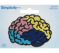 Simplicity Brain Iron On Applique, Polyester, multicolour, 10.31 x 7.37 x 0.2 cm