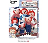Simplicity Crafts Sewing Pattern 8043 Raggedy Ann & Andy Doll Toys
