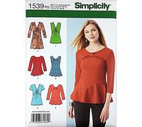 Simplicity Creative Patterns 1539 Misses' Knit Tunic or Top and Peplum Tops, D5 (4-6-8-10-12)