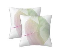 Simplicity Cushion Covers 60 x 60 cm Set of 2 Outdoor Cushions Leaf, Waterproof Linen Square Pillow Covers with Stitched Edge, Outdoor Throw Pillow Decorative for Office Home Garden Garden Patio S-652