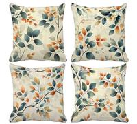 Simplicity Cushion Covers Set of 4, Soft Decorative Pillows Sage Green Sofa Cushions Square Sofa Pillows with Invisible Zipper for Couch Sofa Bedroom Living Room Decor Spring 80 x 80 cm -lsy2504Q8